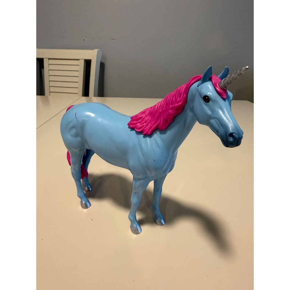Breyer Reeves Blue Unicorn Horse Figure Pink Mane Silver Horn Toy